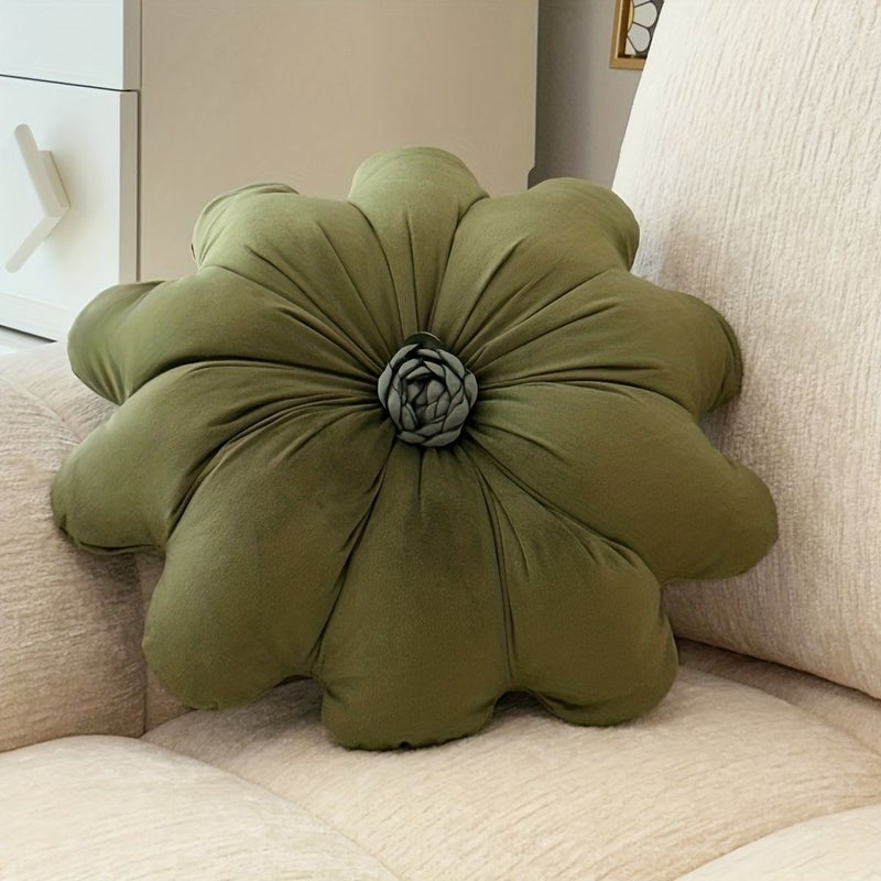 Yellow Floral Shaped Soft Lumbar Pillow for Sofa Bed Decor - Image 2