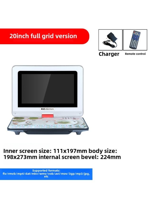 Jin Zheng Home DVD Replayable CD Player Children Learning VCD Elderly Small TV-Body Color:20 Inch Drawer Full Format Version  - Image 1