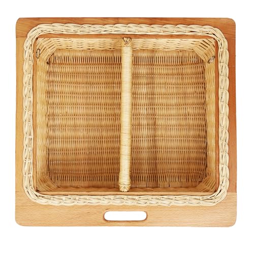 Akway Wicker basket for Modular Kitchen | Pull out Wicker Basket for Kitchen | Onion Patoto basket for (With Partition, 20"W (500mm) Including Channel x 20"D x 6"H) - Image 1