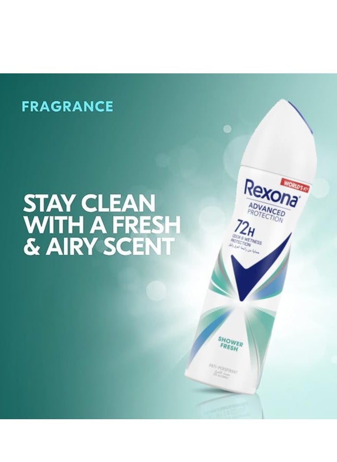 Rexona - Advanced Protection 72H+ Antiperspirant Deodorant Shower Fresh Spray - Image 1