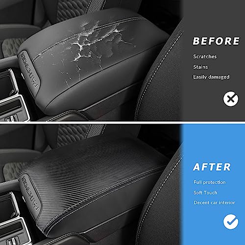 INTGET Center Console Cover for Nissan Pathfinder Accessories 2022 2023 2024 2025 Interior Leather Middle Console Lid Protector Replacement for Pathfinder Console Cover (Carbon Fiber) - Image 2
