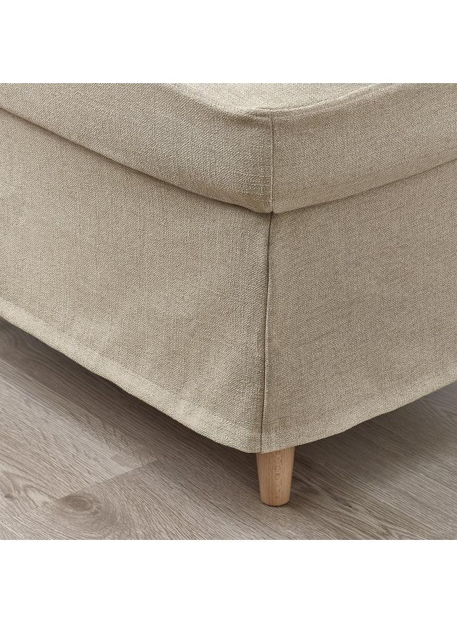 Green Tiger Slipcover For Footstool, Naggen Beige - Image 3