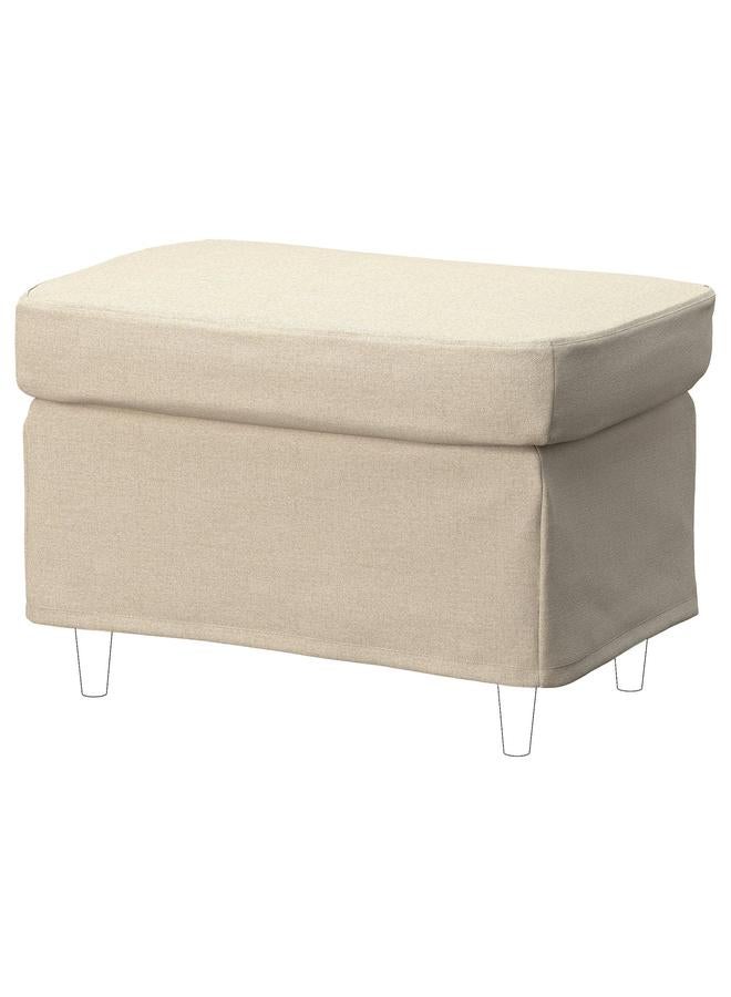 Green Tiger Slipcover For Footstool, Naggen Beige - Image 1