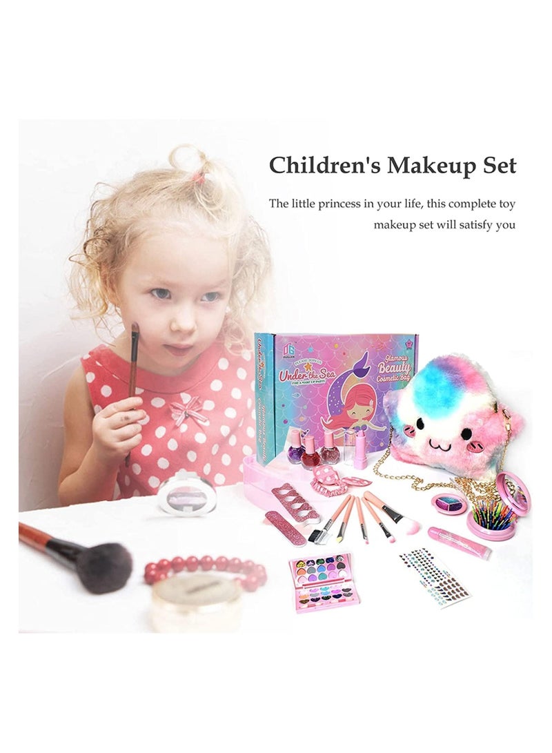 BLOOMING TIME Kids Children's Makeup Set,Girls Makeup Kit for Girls Princess Make Up Box Nontoxic Cosmetics Kit Toys Pretend Play Makeup Beauty Toys Gift Birthday Style C - Image 1