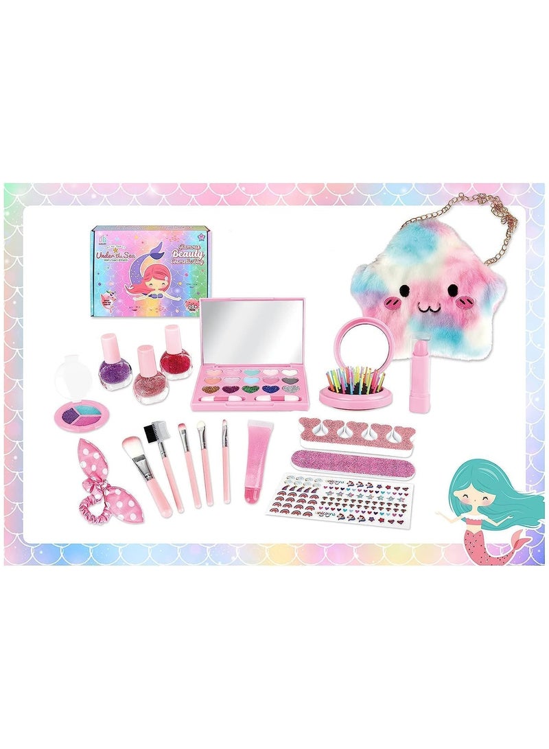 BLOOMING TIME Kids Children's Makeup Set,Girls Makeup Kit for Girls Princess Make Up Box Nontoxic Cosmetics Kit Toys Pretend Play Makeup Beauty Toys Gift Birthday Style C - Image 2