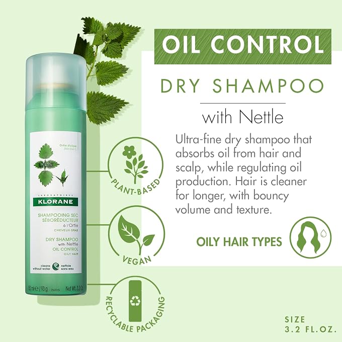 Klorane Dry Shampoo With Nettle Oil Control, 3.2 Oz. - Image 2