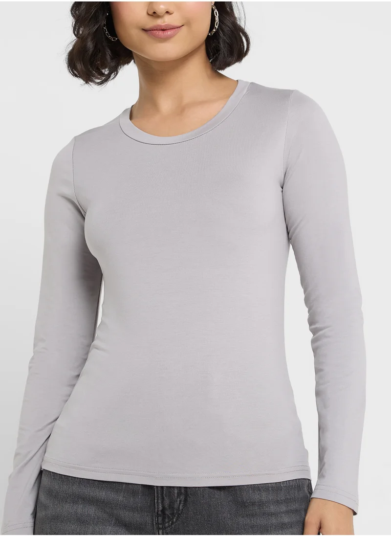 Ginger Basics Scoop Neck Long Sleeves Top