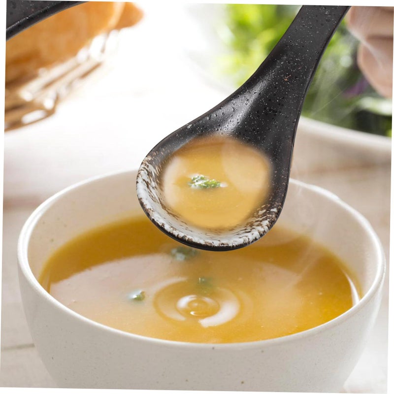 Ceramic Japanese Ramen Soup Spoons Set 5Pcs 14X4 5X1 8CM For Noodles Rice Desserts Lightweight Stylish - Image 3