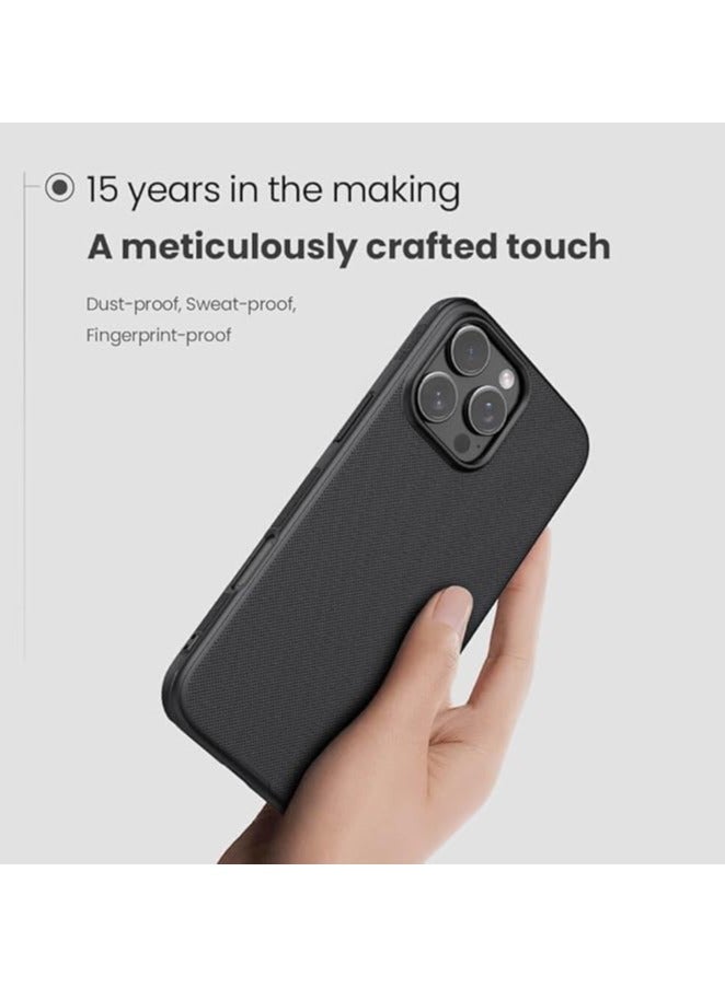 Nillkin Iphone 16 Pro Case Cover Super Frosted Shield Pro Matte All-Round Protection Anti-scratch Slim Luxury Hard Back Soft Border (PC+TPU) Cover Raised Bezel Camera Protect Cover for Iphone 16 Pro Black - Image 2