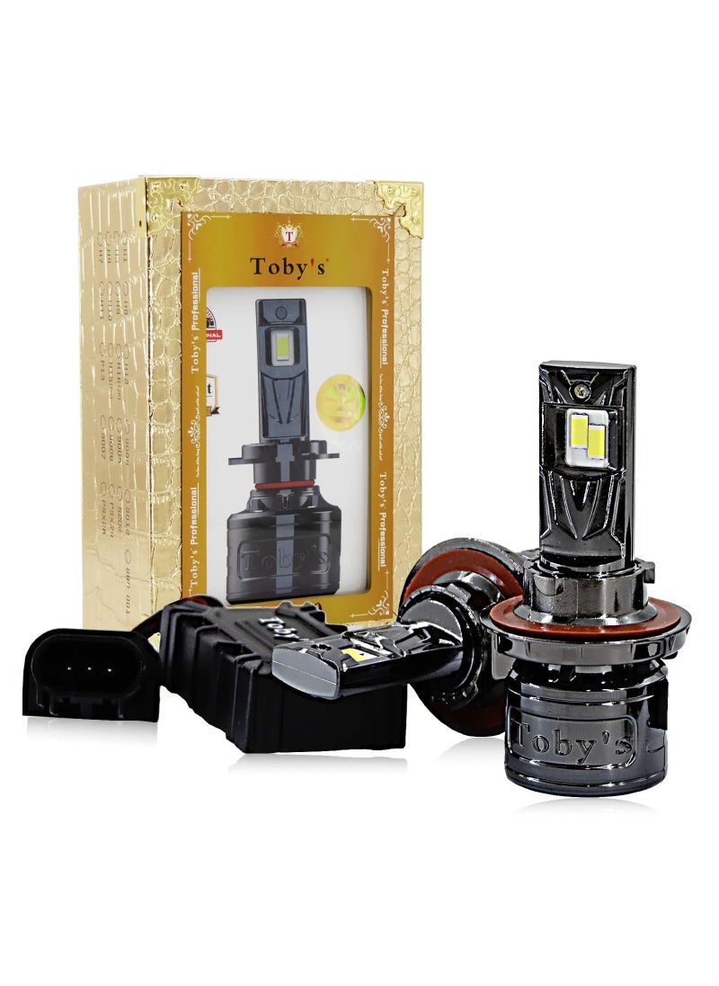 Toby's - 2 Pieces H13 120W LED Headlight Bulb Assembly 12000 Lumens Xtreme Bright With Color Temperature 6500K - Image 1