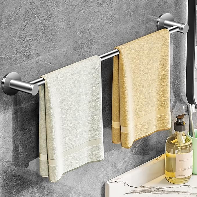 SUNDRY Adjustable 24 Inch Single Bath Towel Bar Rack for Bathroom Accessories SUS304 Stainless Steel Towel Holder, Wall Mount with Screws Hand Towel Bar Rod Hotel Style, Polished - Image 1