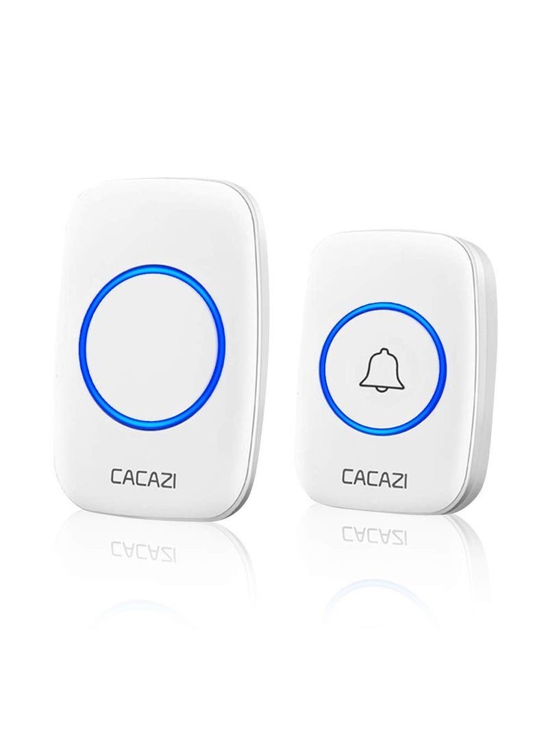 MIXDE Wireless Doorbell kit, Plug-in Receiver, Waterproof Push Button with 1000 feet Operating Range, 5 Volume Levels, 60 Chimes, LED flash & CD Sound For Home/Office/Classroom Use - Image 1