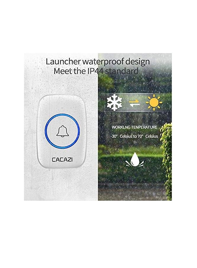 MIXDE Wireless Doorbell kit, Plug-in Receiver, Waterproof Push Button with 1000 feet Operating Range, 5 Volume Levels, 60 Chimes, LED flash & CD Sound For Home/Office/Classroom Use - Image 3