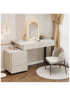 AWD Elegant Vanity Table Dressing Table with Mirror and Chair for Bedroom, Makeup Vanity Desk for Women's Ladies Bedroom Organizer Make up Table with Storage Drawers  - Image 1