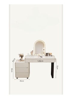 AWD Elegant Vanity Table Dressing Table with Mirror and Chair for Bedroom, Makeup Vanity Desk for Women's Ladies Bedroom Organizer Make up Table with Storage Drawers  - Image 2
