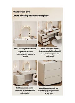 AWD Elegant Vanity Table Dressing Table with Mirror and Chair for Bedroom, Makeup Vanity Desk for Women's Ladies Bedroom Organizer Make up Table with Storage Drawers  - Image 4