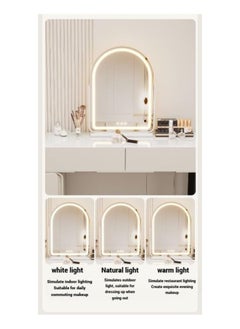 AWD Elegant Vanity Table Dressing Table with Mirror and Chair for Bedroom, Makeup Vanity Desk for Women's Ladies Bedroom Organizer Make up Table with Storage Drawers  - Image 5