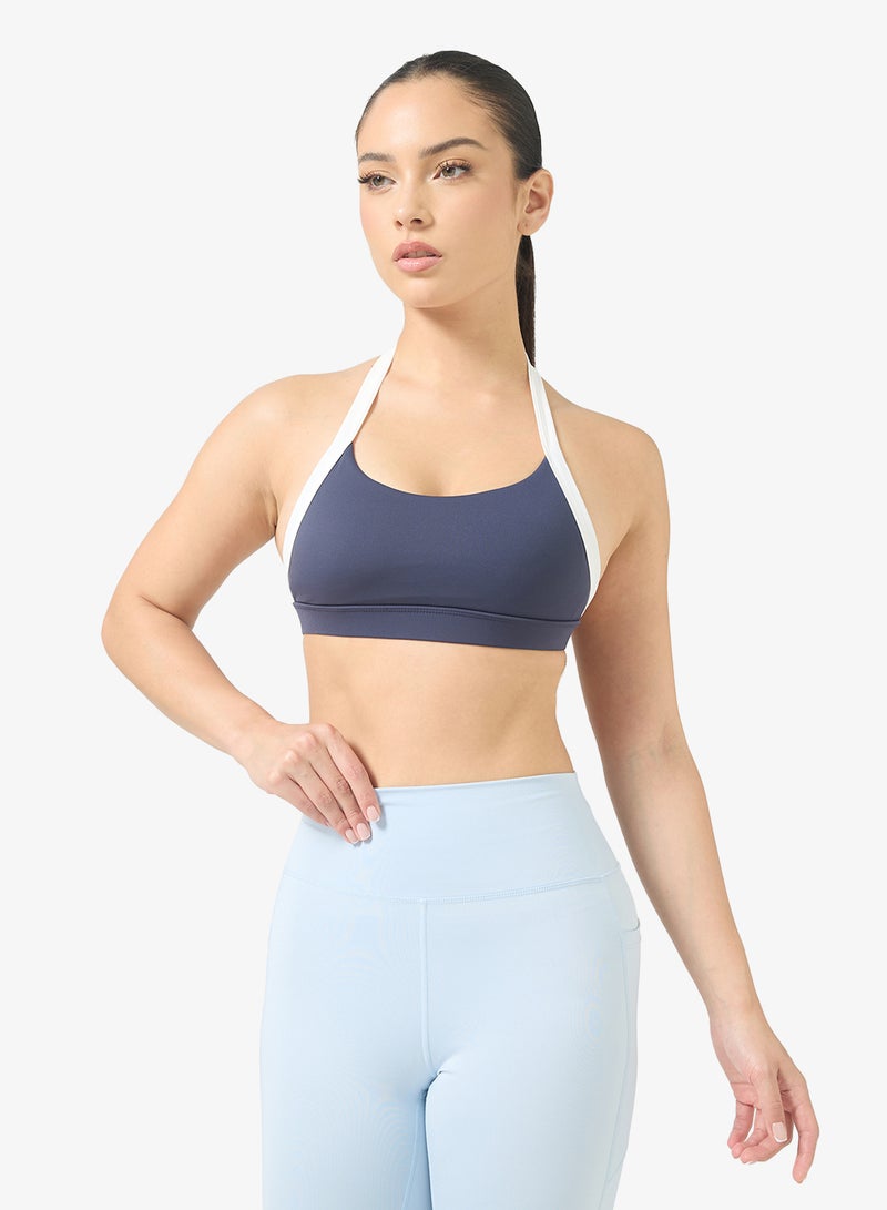 FRWD Halter Neck Contrast Trim Sports Bra - Image 1