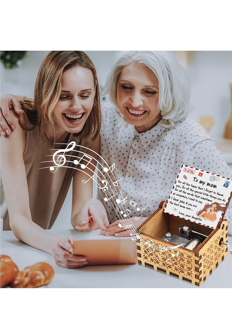 SYOSI Mom Birthday Gifts Music Box from Daughter, You are My Sunshine Mechanism Vintage Personalized Cute Daughter to for Mothers Day - Image 3