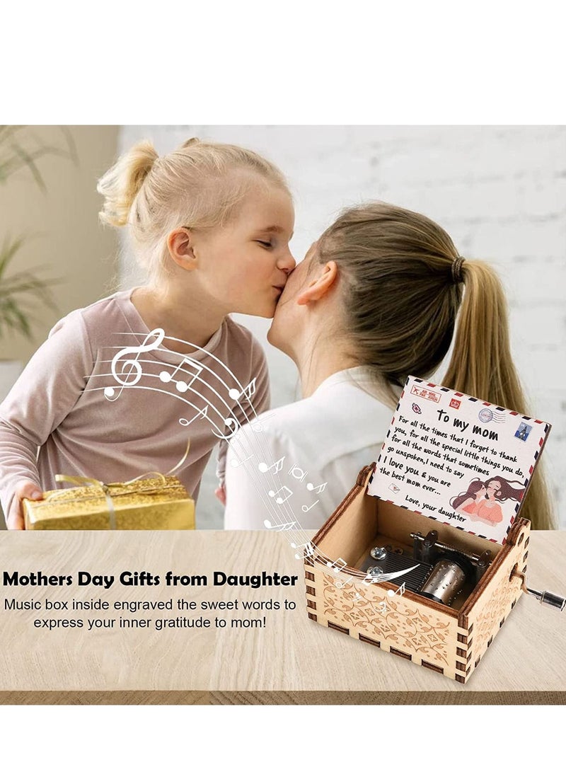 SYOSI Mom Birthday Gifts Music Box from Daughter, You are My Sunshine Mechanism Vintage Personalized Cute Daughter to for Mothers Day - Image 2