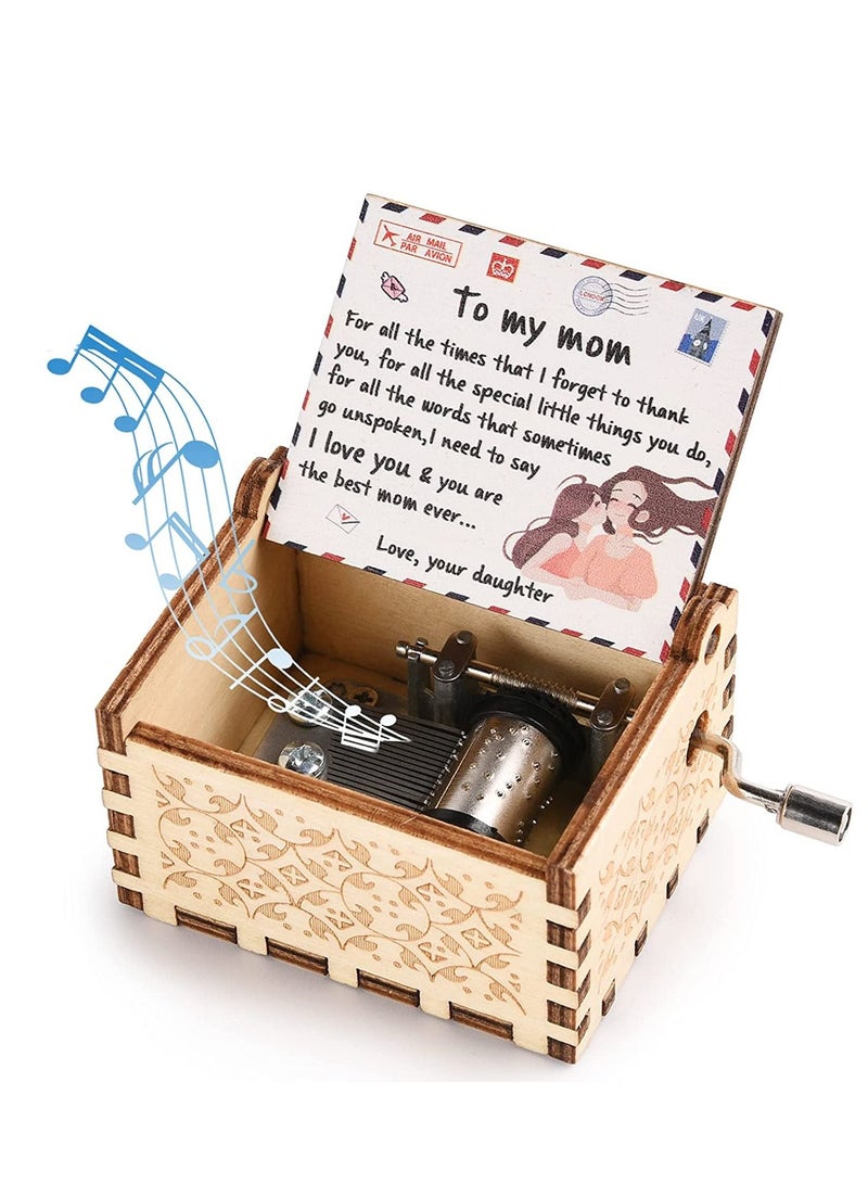 SYOSI Mom Birthday Gifts Music Box from Daughter, You are My Sunshine Mechanism Vintage Personalized Cute Daughter to for Mothers Day - Image 1