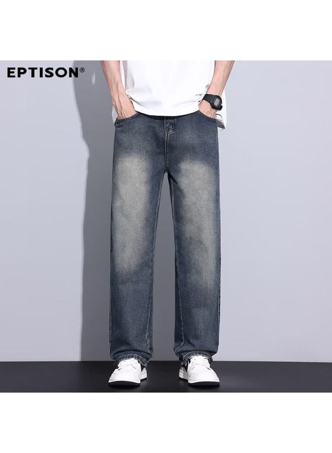 EPTISON Yipintiancheng Spring Summer New Wide-leg Jeans Men's American High Street Loose Washed Straight-leg Pants - Image 2