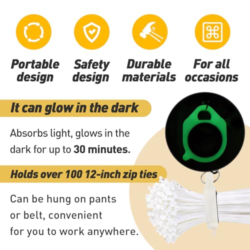 Iffitya 3 PCS Zip Tie Organizer Glows in The Dark, Lightweight Cable Tie Holder for Easy Organization Without Waste - Reusable Zip Tie Tool - Zip Tie Holder - Image 3