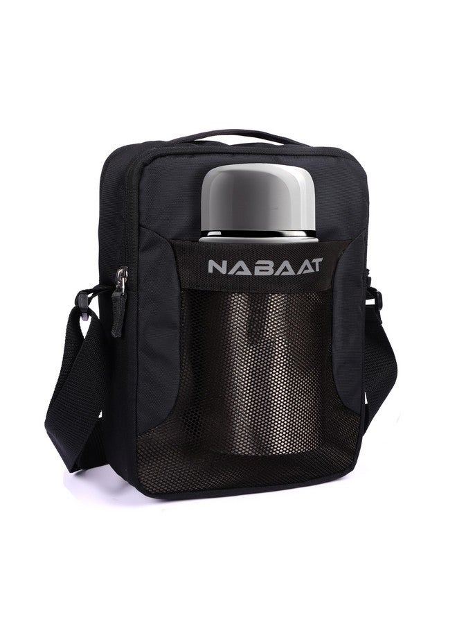 NABAAT Sling Bag for Men and Women,Travel Mens Side Bag, Crossbody Tablet Bag, Passport Bag for Travel with Water Bottle Pocket (Black) - Image 1
