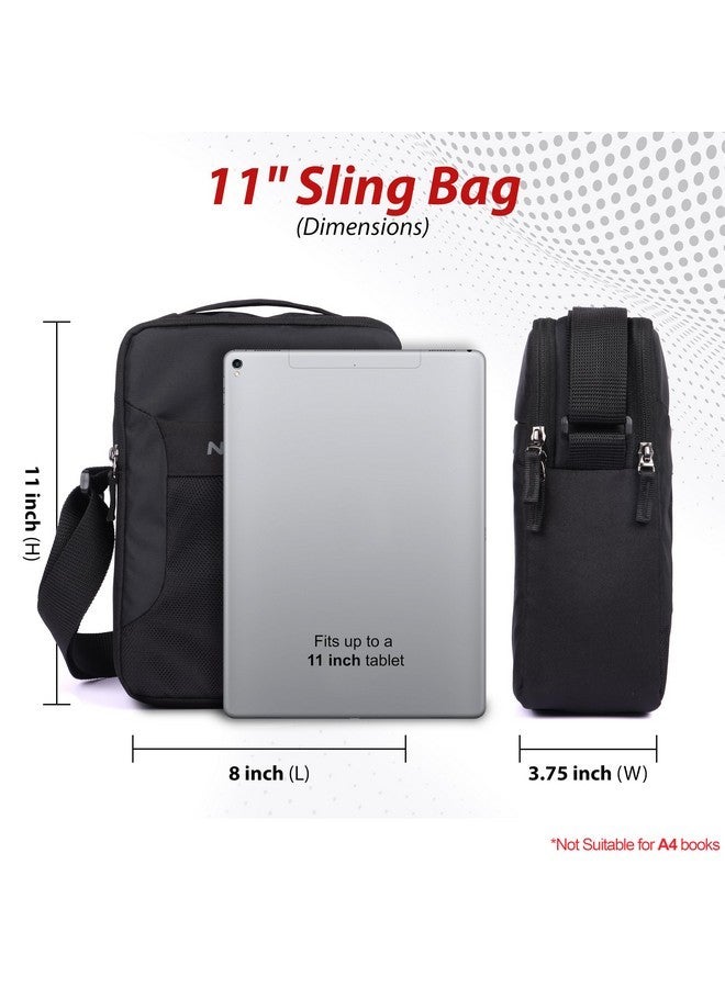 NABAAT Sling Bag for Men and Women,Travel Mens Side Bag, Crossbody Tablet Bag, Passport Bag for Travel with Water Bottle Pocket (Black) - Image 2