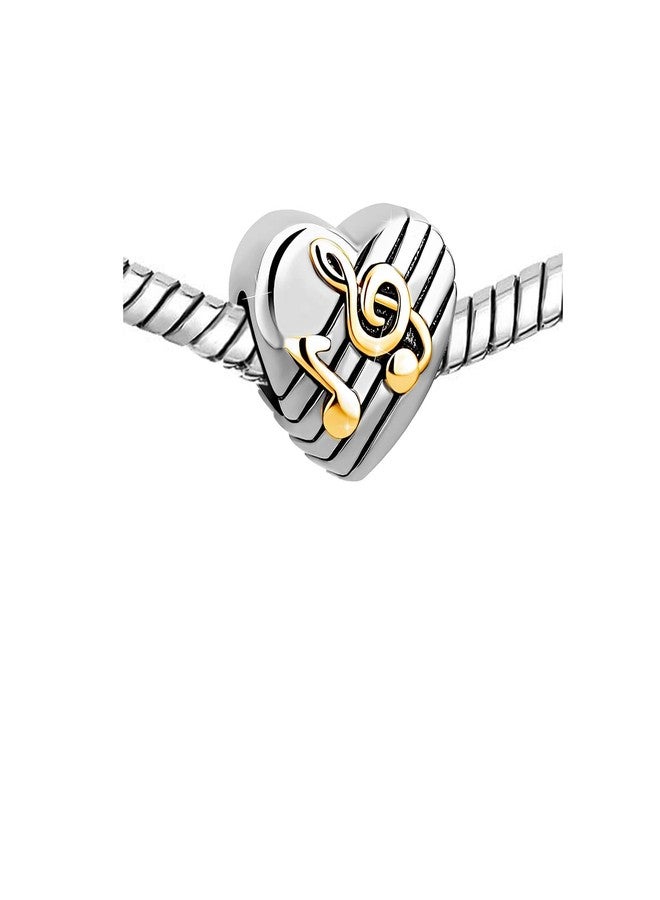 كون بيد خرزات كونبيد الذهبية على شكل نوتة موسيقية وقلب، متوافقة مع أساور باندورا، هدايا مجوهرات عيد ميلاد للنساء - Image 4