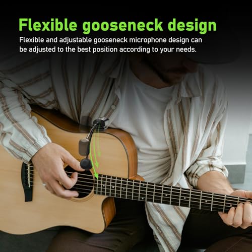 ACEMIC Acoustic Guitar Wireless Microphone, Portable UHF Wireless Clip-on Music Instrument Microphone with Transmitter and 6.35mm Receiver, for Musicians, Teachers, Stage Performances, Band at-5 - Image 3