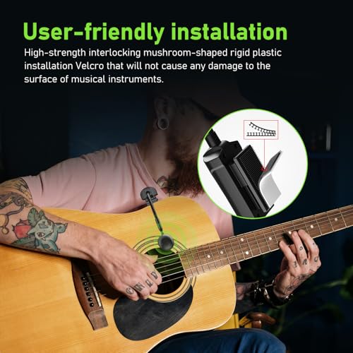 ACEMIC Acoustic Guitar Wireless Microphone, Portable UHF Wireless Clip-on Music Instrument Microphone with Transmitter and 6.35mm Receiver, for Musicians, Teachers, Stage Performances, Band at-5 - Image 5