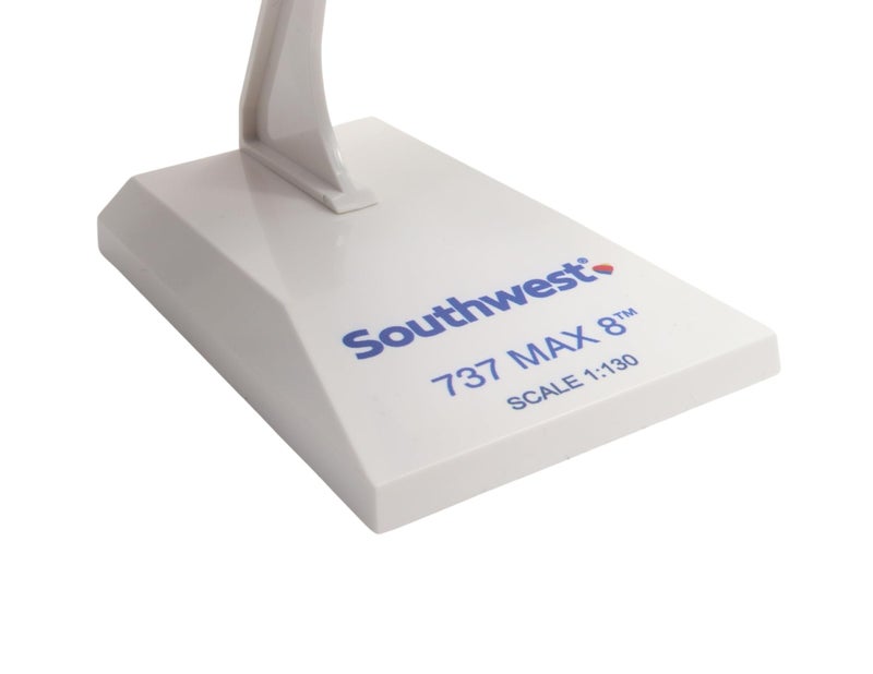 Daron نموذج دارون سكاي ماركس لطائرة بوينغ 737 ماكس 8 من خطوط ساوث ويست الجوية مقياس 1:130 مع قبة واي فاي وحامل - Image 5