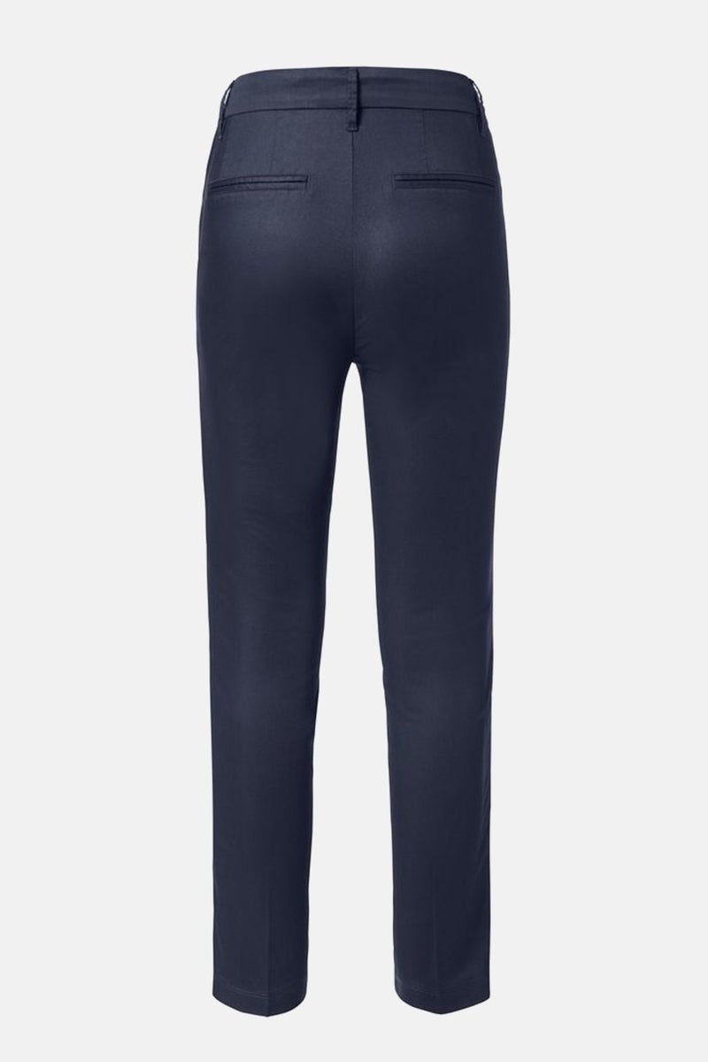 Tchibo Women Straight Leg Plain Chino Pants, Navy - Image 2