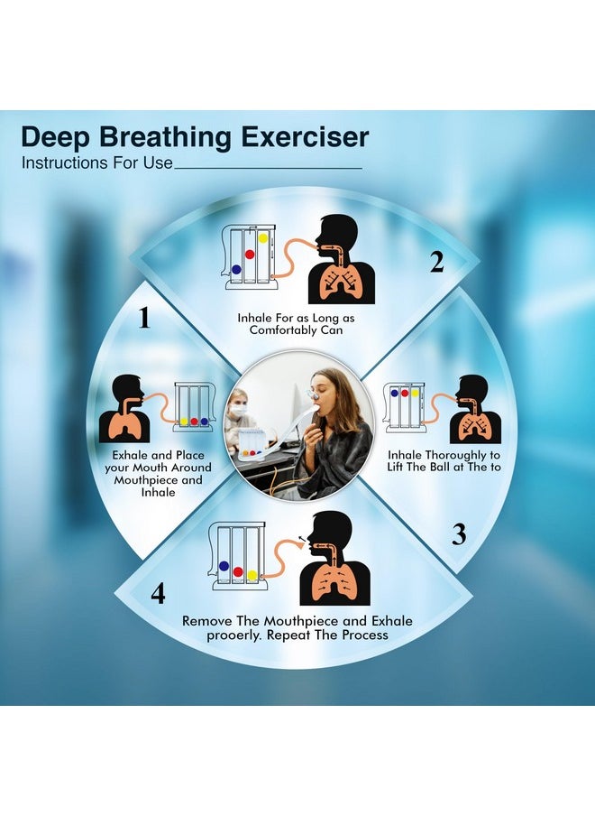 OTICA - Spirometer For Breathing Exercise 3 Ball Lung Exerciser Respiratory Exerciser (Best Spirometer) - Image 1