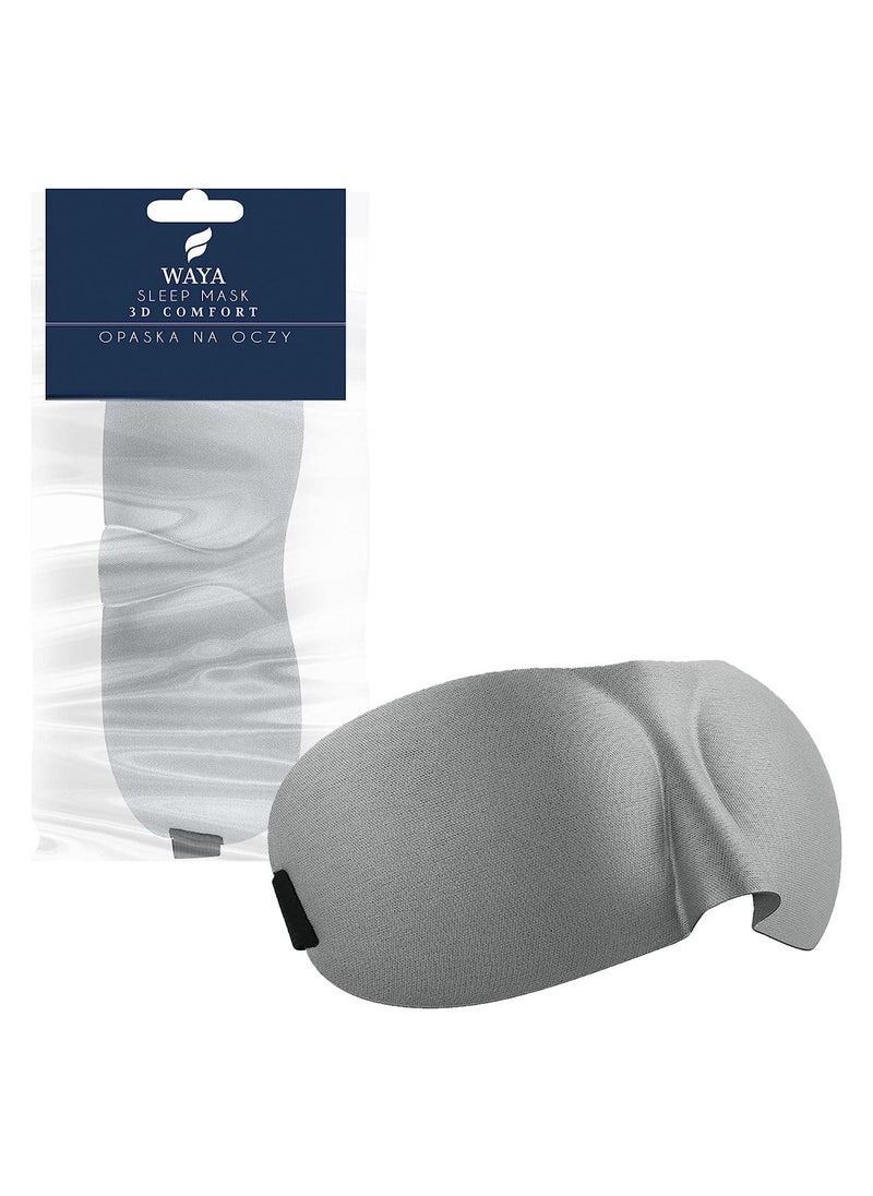 WAYA - WAYA 3D Comfort Foam Sleep Eye Mask for Men Women with Adjustable Strap - 3d Tailored Cup with Adaptable Sponge - Sleeping Mask & Blindfold - Block Upto 100% Light - Eye Shade Cover Grey - Image 1
