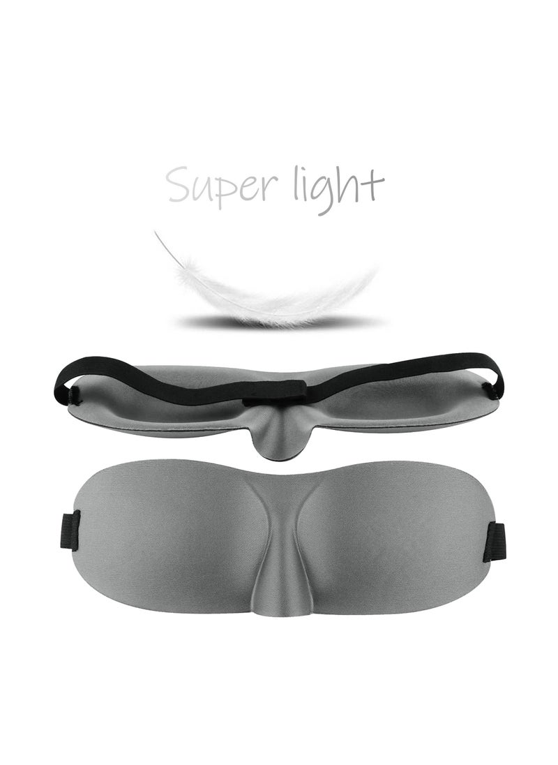 WAYA - WAYA 3D Comfort Foam Sleep Eye Mask for Men Women with Adjustable Strap - 3d Tailored Cup with Adaptable Sponge - Sleeping Mask & Blindfold - Block Upto 100% Light - Eye Shade Cover Grey - Image 1