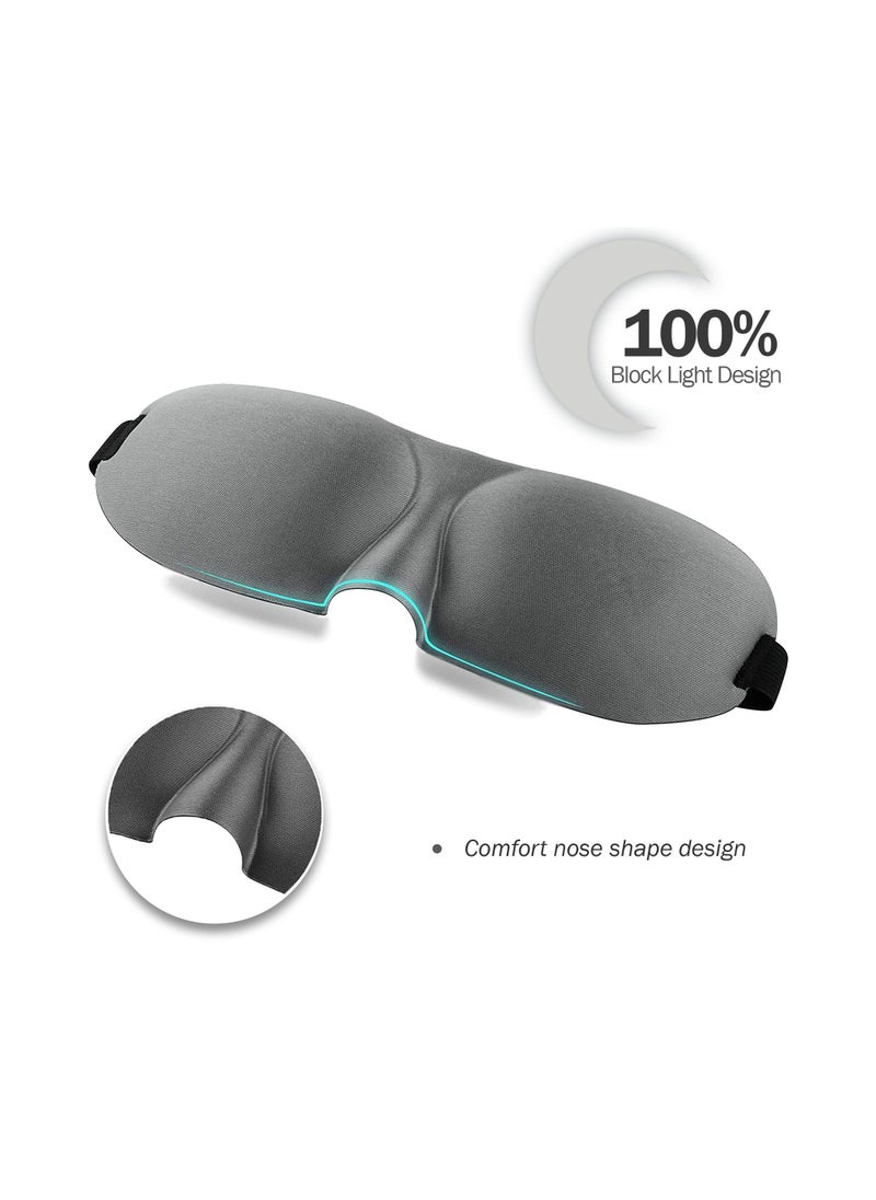 WAYA - WAYA 3D Comfort Foam Sleep Eye Mask for Men Women with Adjustable Strap - 3d Tailored Cup with Adaptable Sponge - Sleeping Mask & Blindfold - Block Upto 100% Light - Eye Shade Cover Grey - Image 1