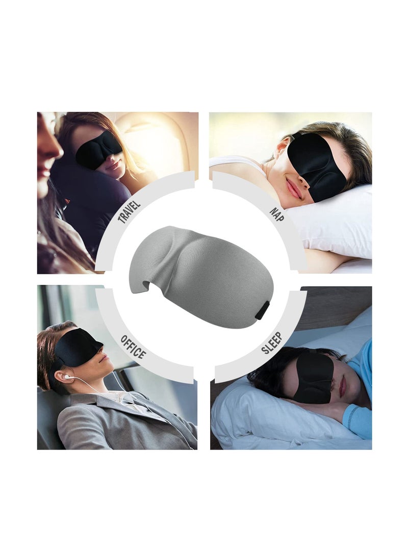 WAYA - WAYA 3D Comfort Foam Sleep Eye Mask for Men Women with Adjustable Strap - 3d Tailored Cup with Adaptable Sponge - Sleeping Mask & Blindfold - Block Upto 100% Light - Eye Shade Cover Grey - Image 1