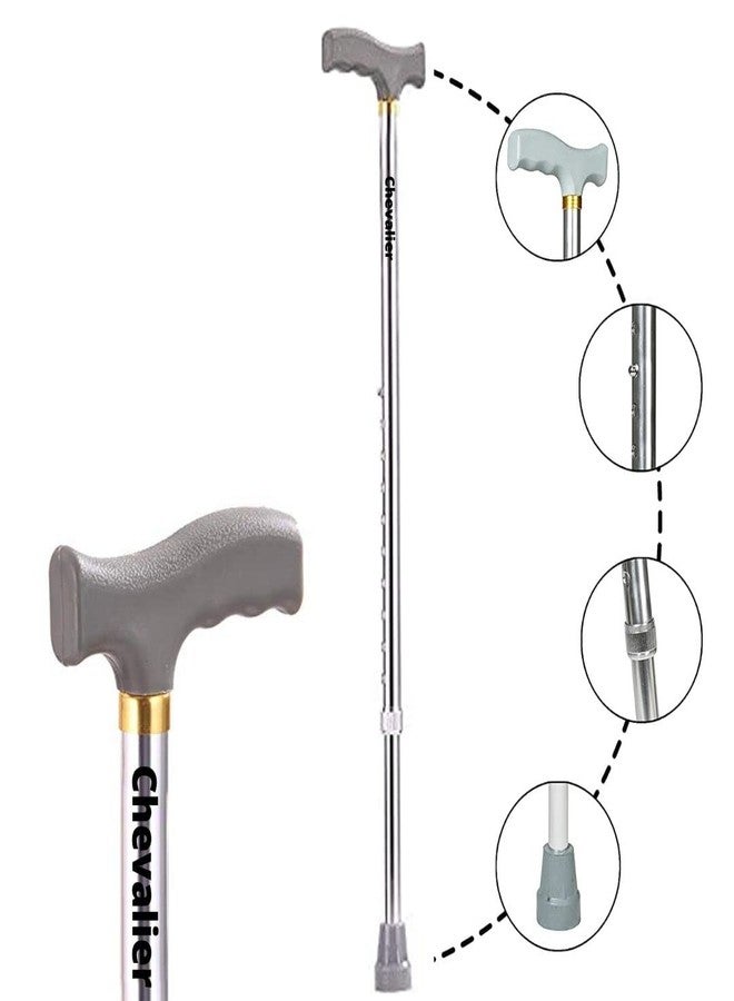CHEVALIER Support Walking Stick/Cane for Old People Men/Women, Aluminium, Silver - Image 1
