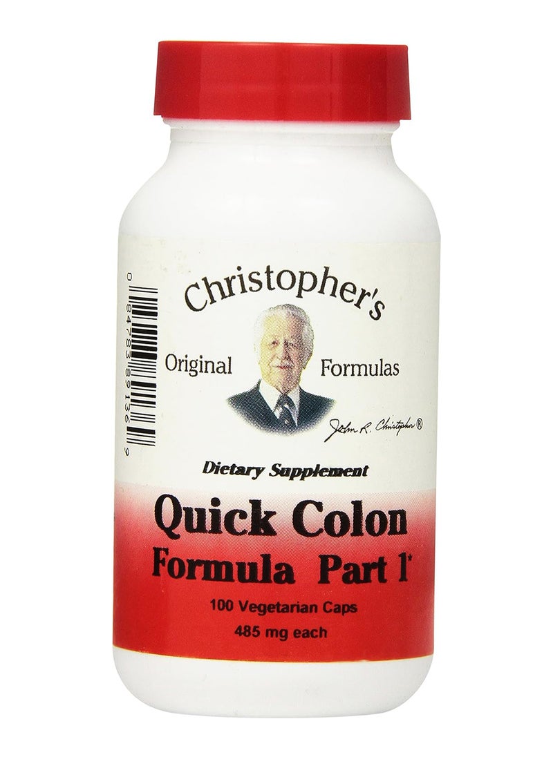 Christopher's Original Formulas Quick Colon Part 1, Colon Health Support, 100 Veg Caps  - Image 1