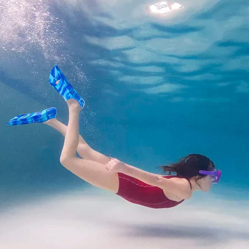 HZYH Swimming Training Fins, Comfortable Silicone Swim Fin, Increase Speed and Endurance, Anti Slip Design, for Swimming and Diving, Size Suitable Beginners Kids Girls Boys Adults, XXS - Image 3