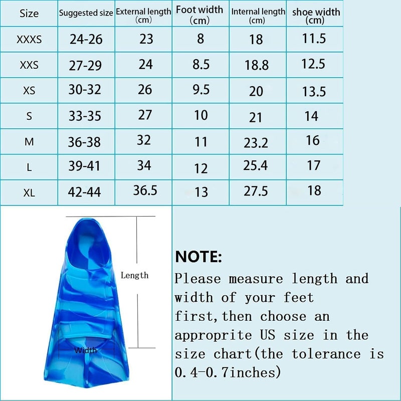 HZYH Swimming Training Fins, Comfortable Silicone Swim Fin, Increase Speed and Endurance, Anti Slip Design, for Swimming and Diving, Size Suitable Beginners Kids Girls Boys Adults, XXS - Image 2