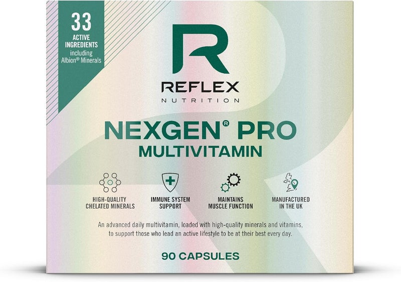 Reflex Nutrition Nexgen Pro Multivitamins and Minerals for Immune Support 90 Caps For Active Lifestyles Multi Mineral and Vitamins for Immune System Vitamin D Magnesium Vitamin C Zinc - Image 1