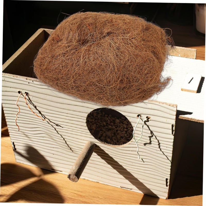 مادة تعشيش من ألياف جوز الهند 100 جرام فرشة ممتصة للرطوبة للحيوانات الصغيرة والطيور - Image 5