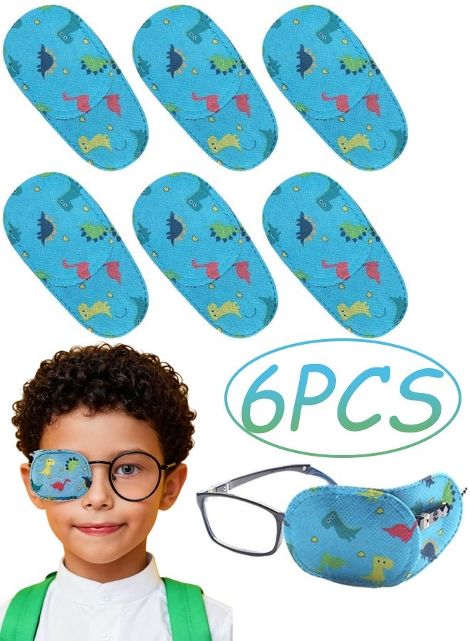 6 Pcs Glasses Cute Cartoon Eye Patch Kids Girls Boys Right Left Reusable Non Woven Full Coverage Eye Patches for Treating Pediatric Amblyopia Lazy Eye Strabismus and After Surgery - Image 1