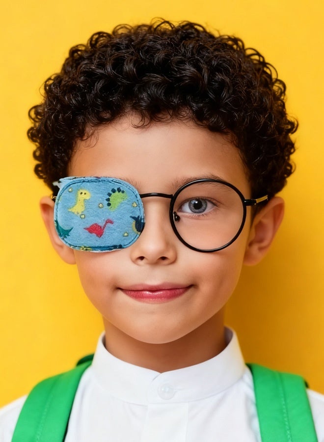 6 Pcs Glasses Cute Cartoon Eye Patch Kids Girls Boys Right Left Reusable Non Woven Full Coverage Eye Patches for Treating Pediatric Amblyopia Lazy Eye Strabismus and After Surgery - Image 2
