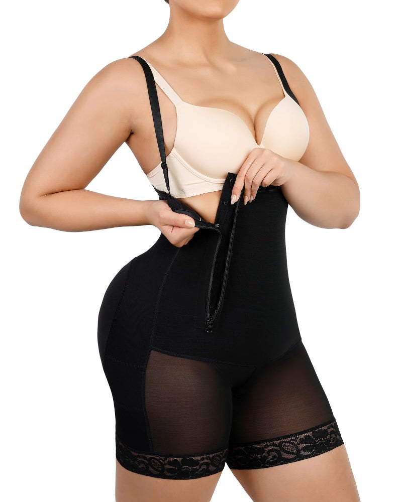 SHAPELLX Tummy Tuck Compression Garment Body Shaper Side Zipper Butt Lifting Shapewear Womens Shapewear Tummy Control Girdles For Women Body Shaper (Black, X-Large) - Image 1