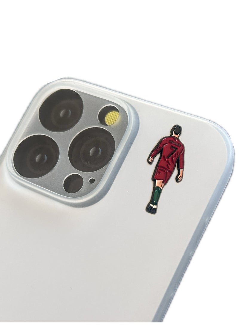 3 pieces of Metal stickers - Portugal Text sticker and Ronaldo Number 7 sticker and Cristiano Ronaldo sticker - Premium Quality Metal for Mobile, Laptop, Backpacks and more. - Image 2