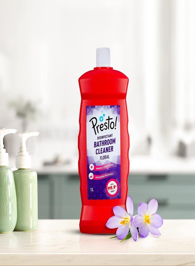 Presto! Amazon Brand - Presto! Bathroom Cleaner | Floral | 2 Litre | 1 L X 2 Packs | Suitable For Bathroom Floors, Slabs, Wall Tiles, Sinks, Basins, Stainless Steel Taps & Shower Heads - Image 4